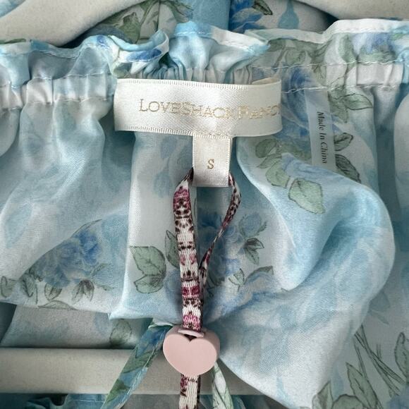 NWT LoveShackFancy popover silk mini dress rainbow cloud Gorgeous Floral Small - Picture 3 of 11